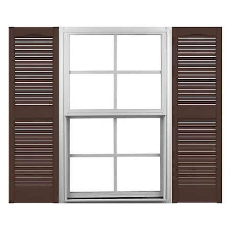 Ekena Millwork Mid-America Vinyl, Standard Size Cathedral Top Center Mullion, Open Louver Shutter, 11275009, PR 00011275009